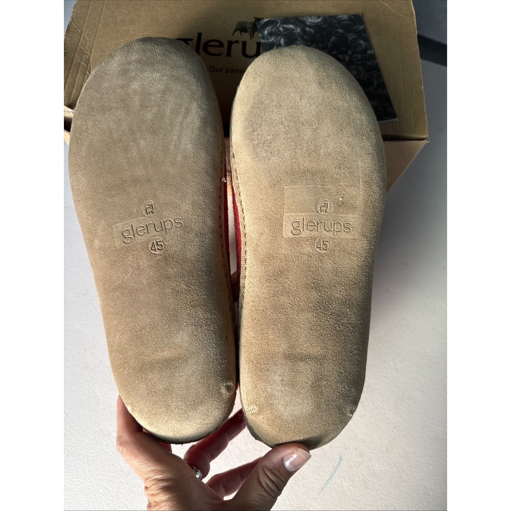 Glerups Felted Wool Ankle Boots w/Rubber Soles Sz EU 45 US 11 Cranberry DENMARK - Picture 6 of 7